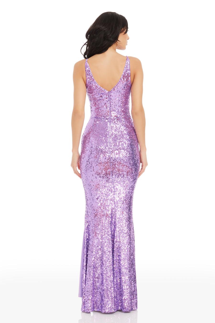 Dress The Population Jordan Sequin Gown White