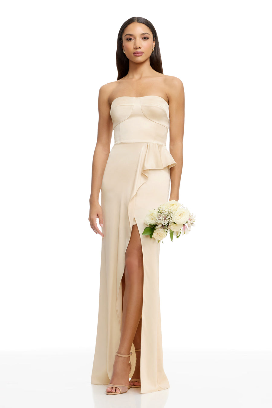 dress the population Kai Gown white