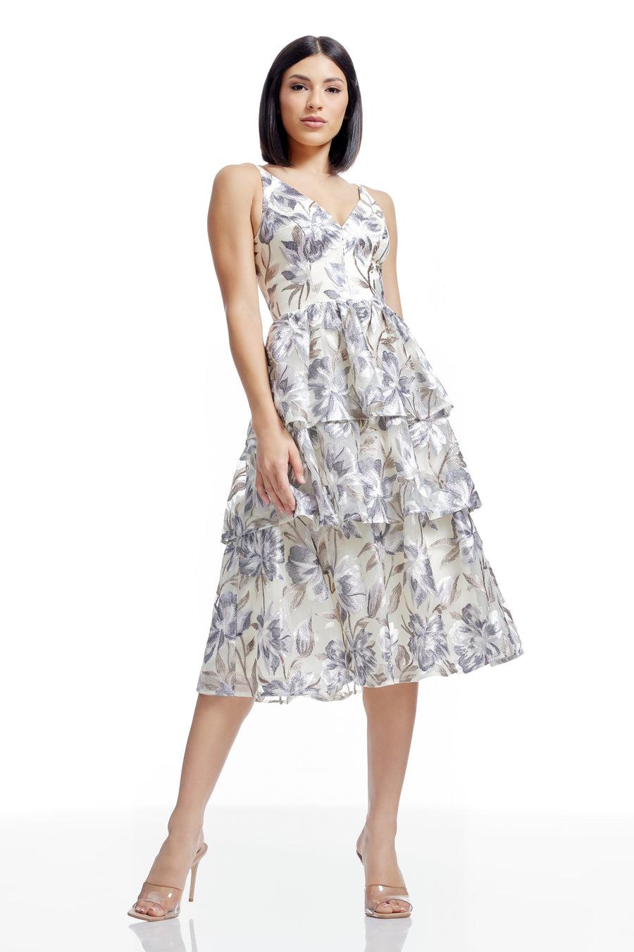 dress the population Lorelai Dress white