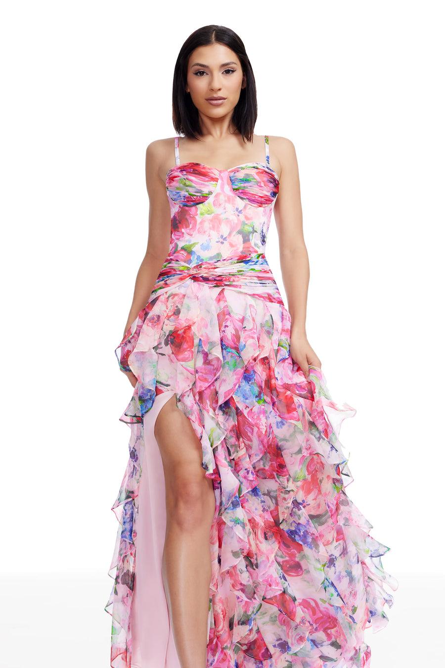 dress the population Lux Dress white