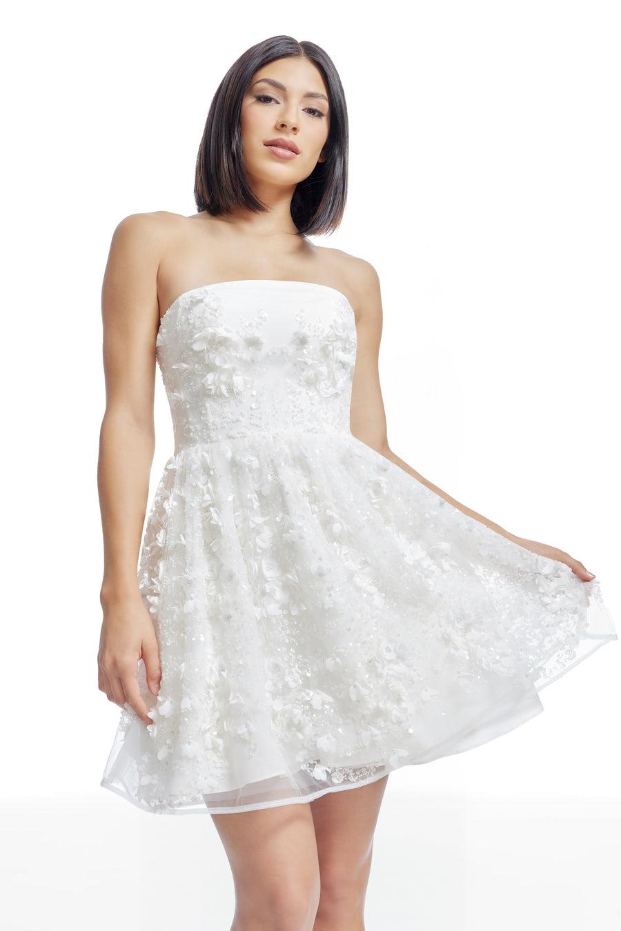 Dress The Population Marilyn Dress White