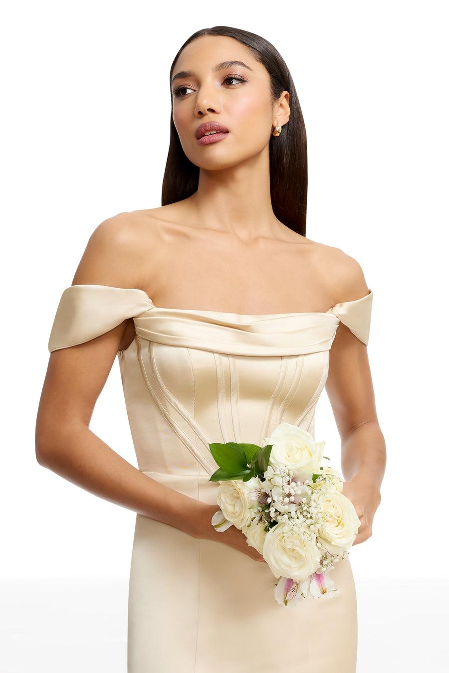 Dress The Population Melania Gown White