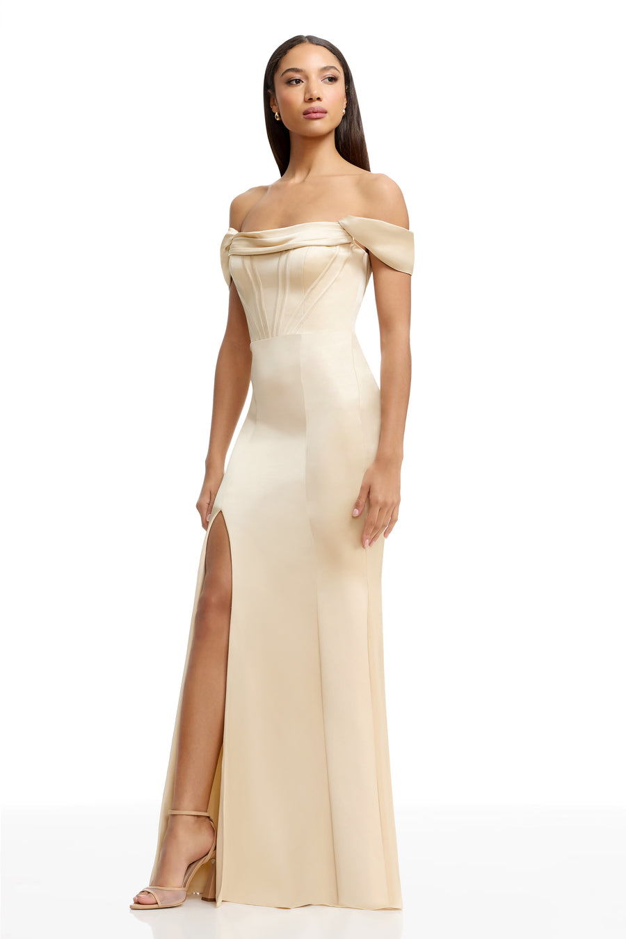 dress the population Melania Gown white