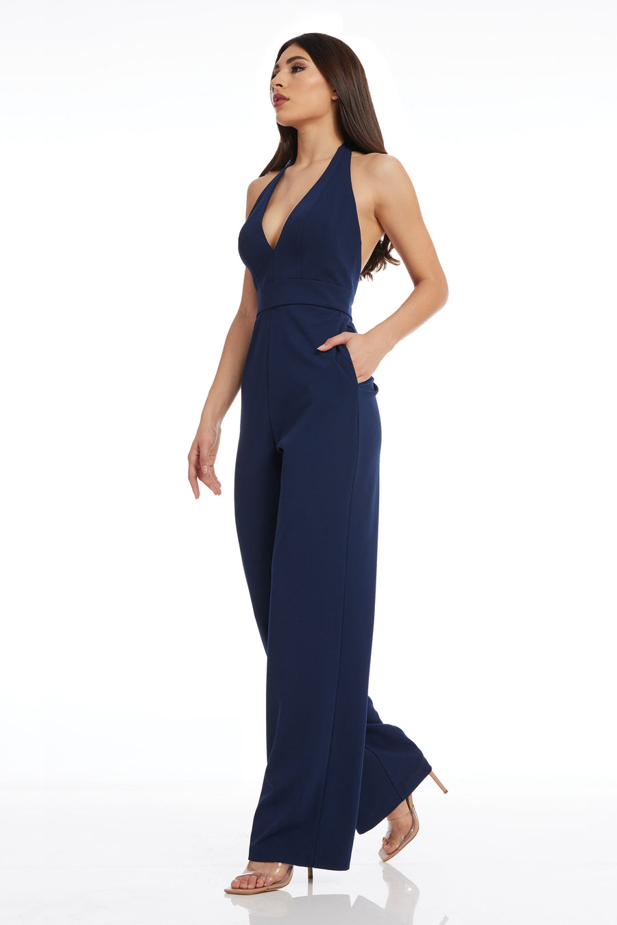 Dress The Population Miller Jumpsuit White