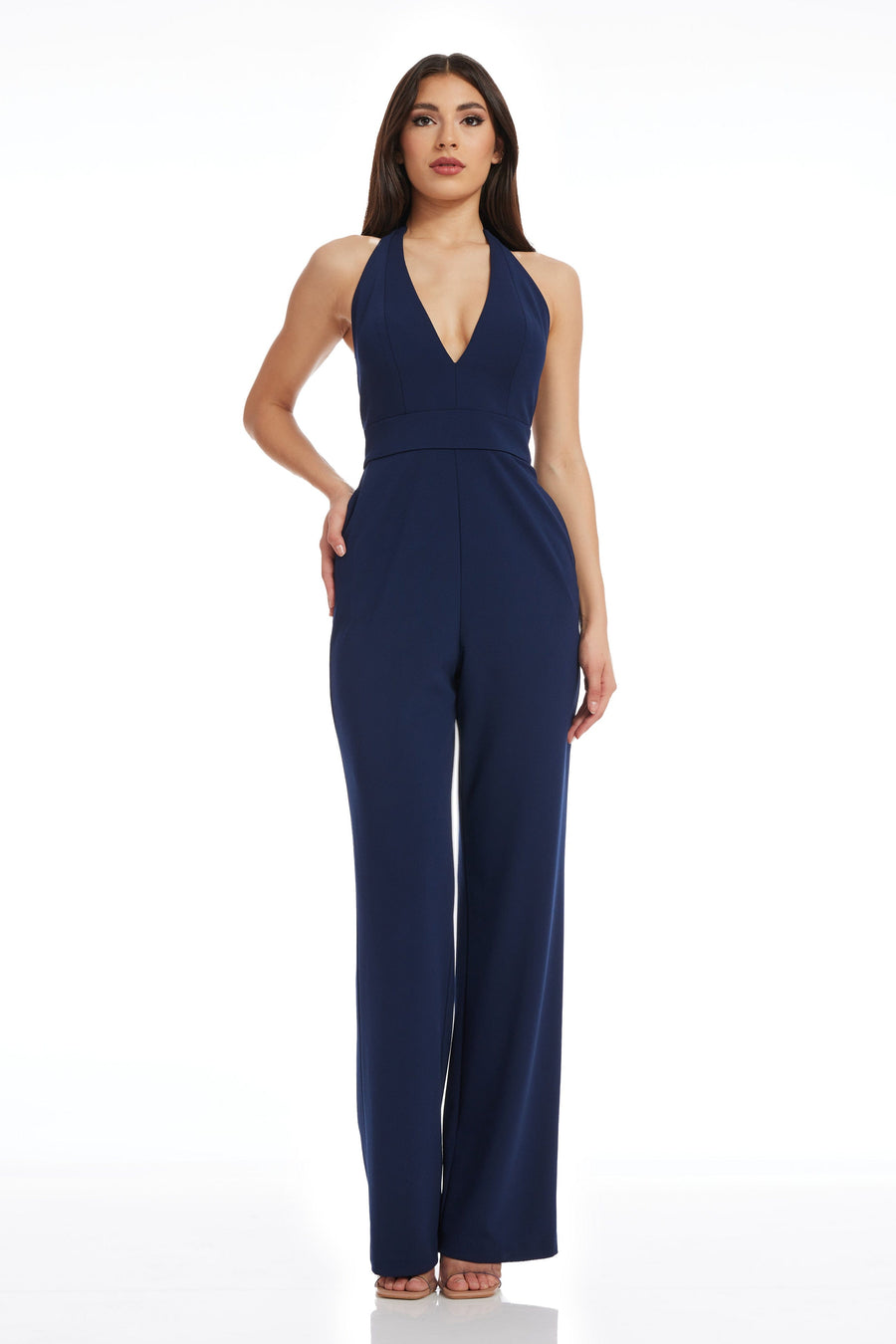 dress the population Miller Jumpsuit white