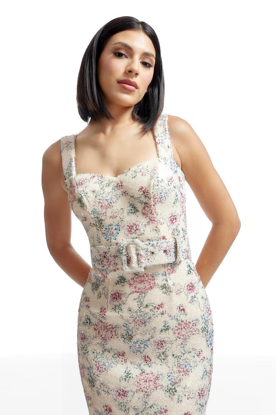 Dress The Population Nicole Dress White