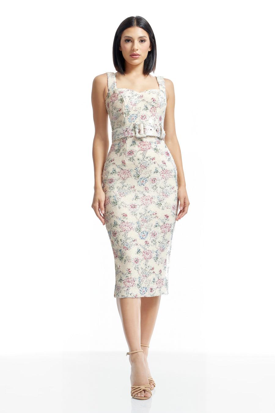 dress the population Nicole Dress white