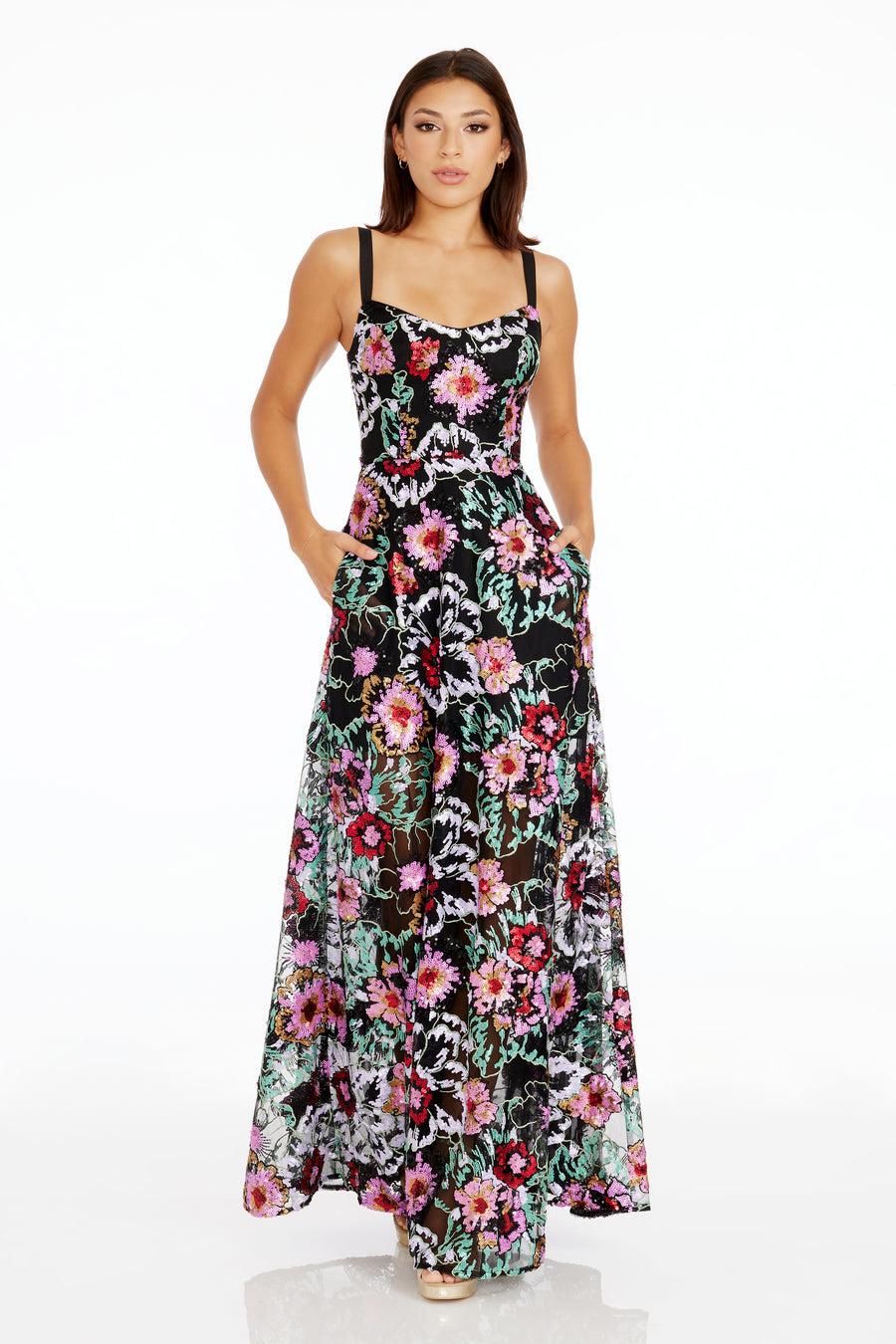 Dress The Population Nina Gown White