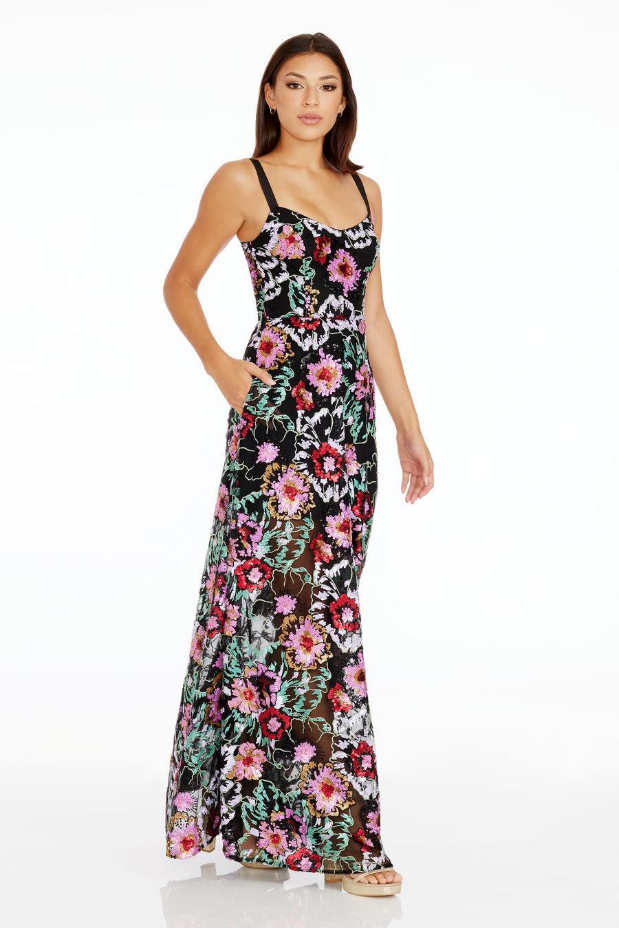 Dress The Population Nina Gown White
