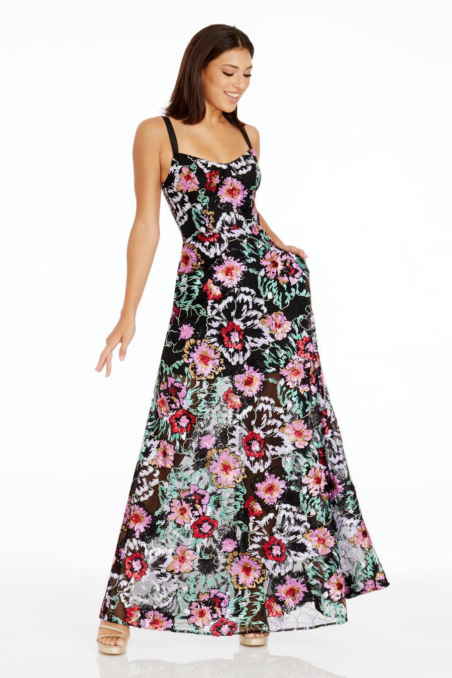 Dress The Population Nina Gown White