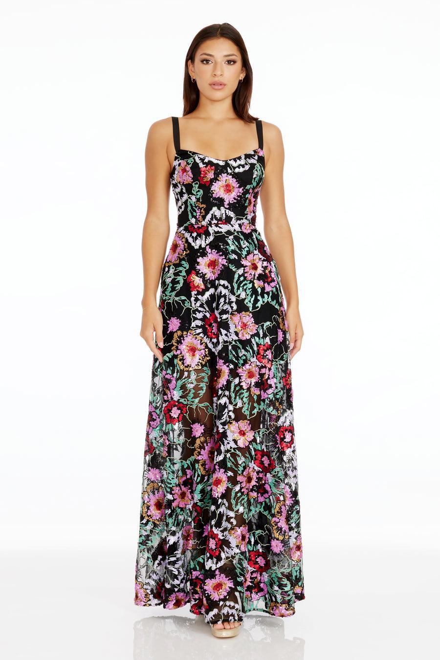 dress the population Nina Gown white