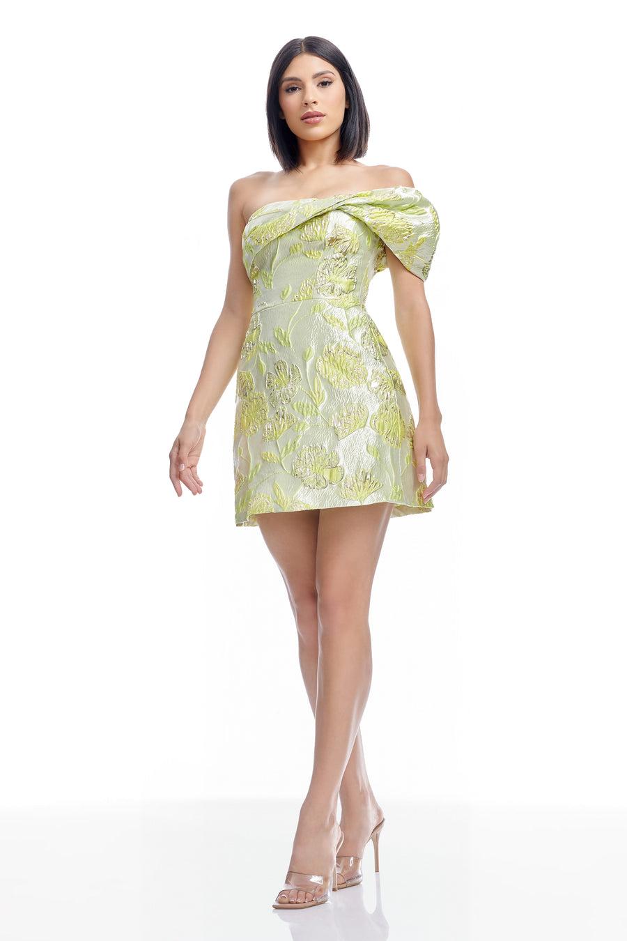 dress the population Olive Dress white