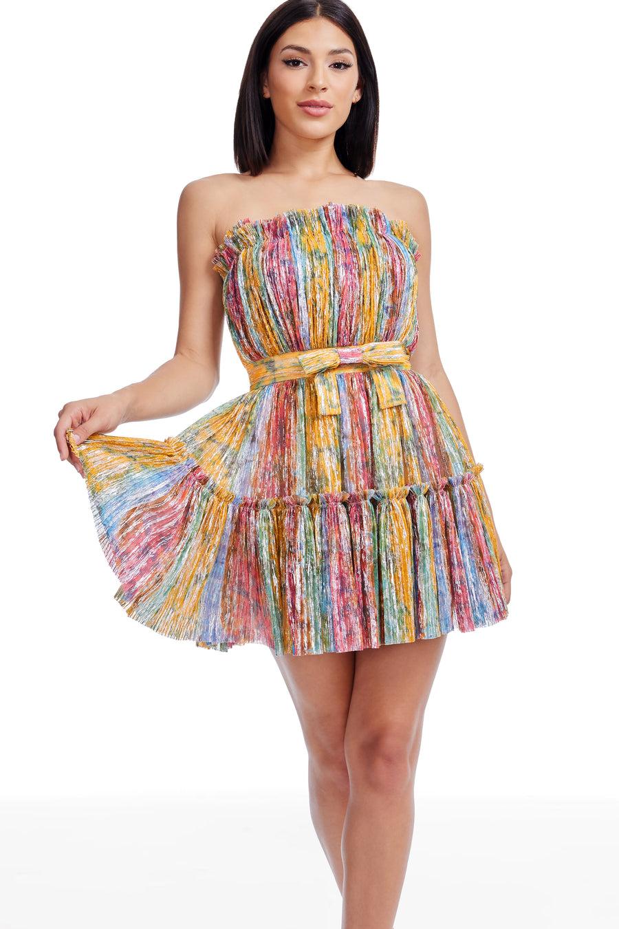 Dress The Population Petra Dress White