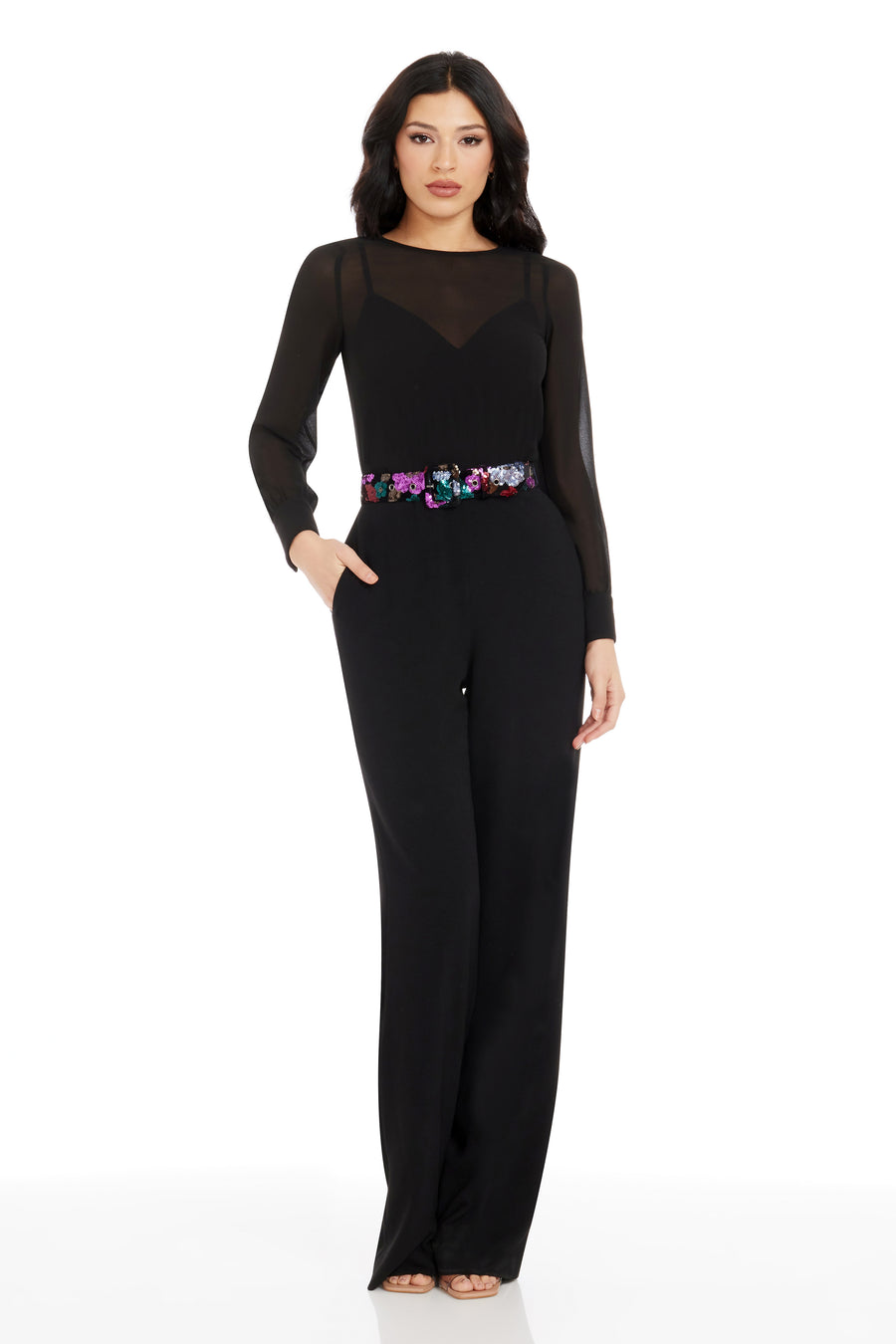 Dress The Population Pilar Jumpsuit White