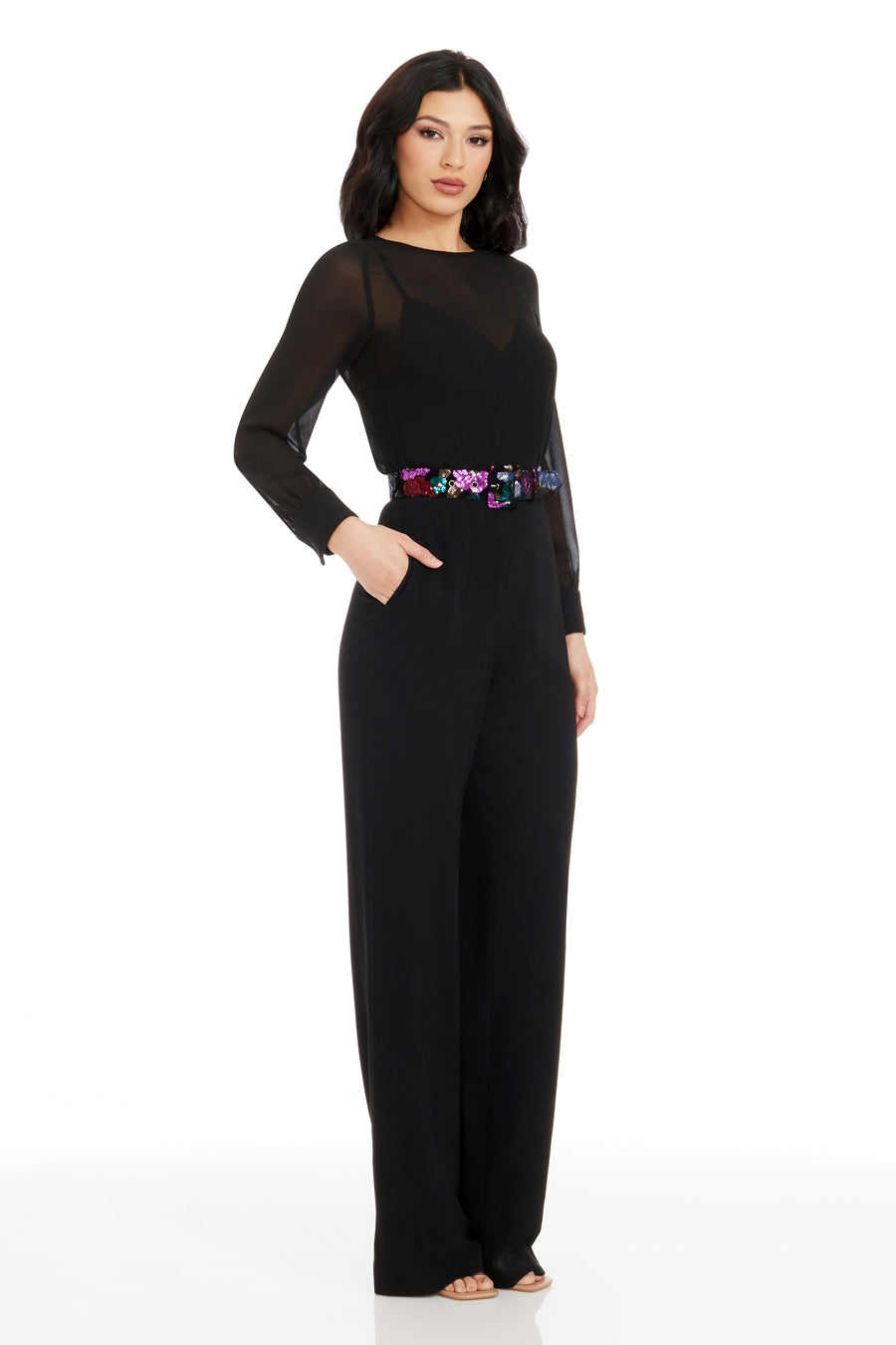 Dress The Population Pilar Jumpsuit White