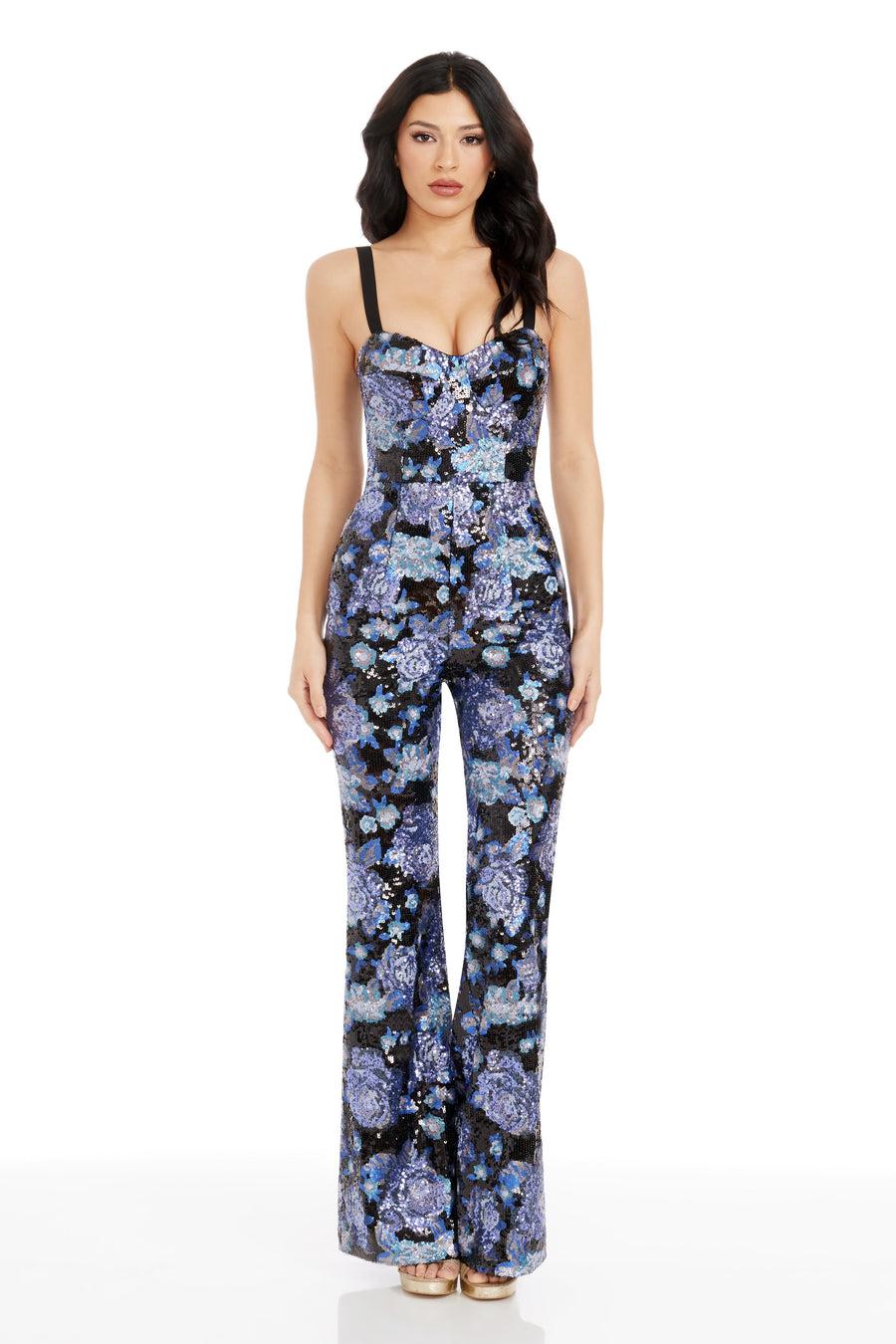 dress the population Presley Jumpsuit white