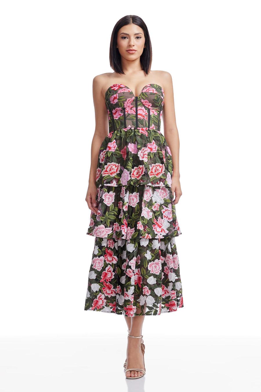 dress the population Teigan Dress white