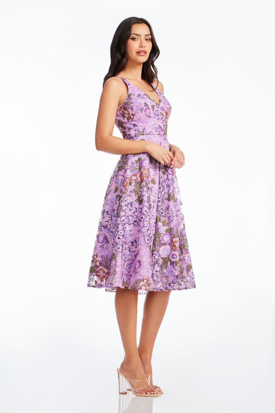 Dress The Population Elisa Peony Sequin Dress White