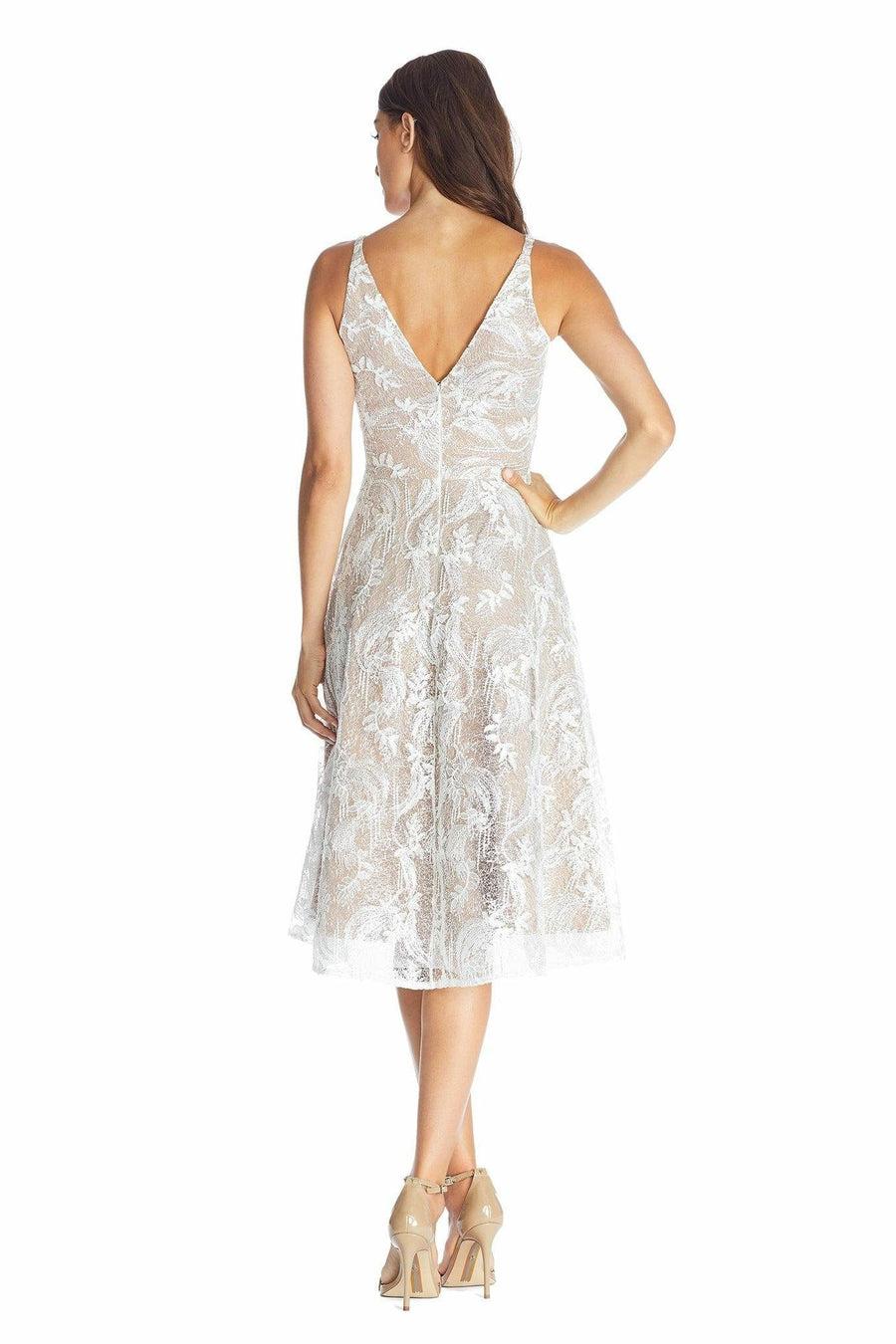 Dress The Population Elisa Vine Embroidered Lace Dress White