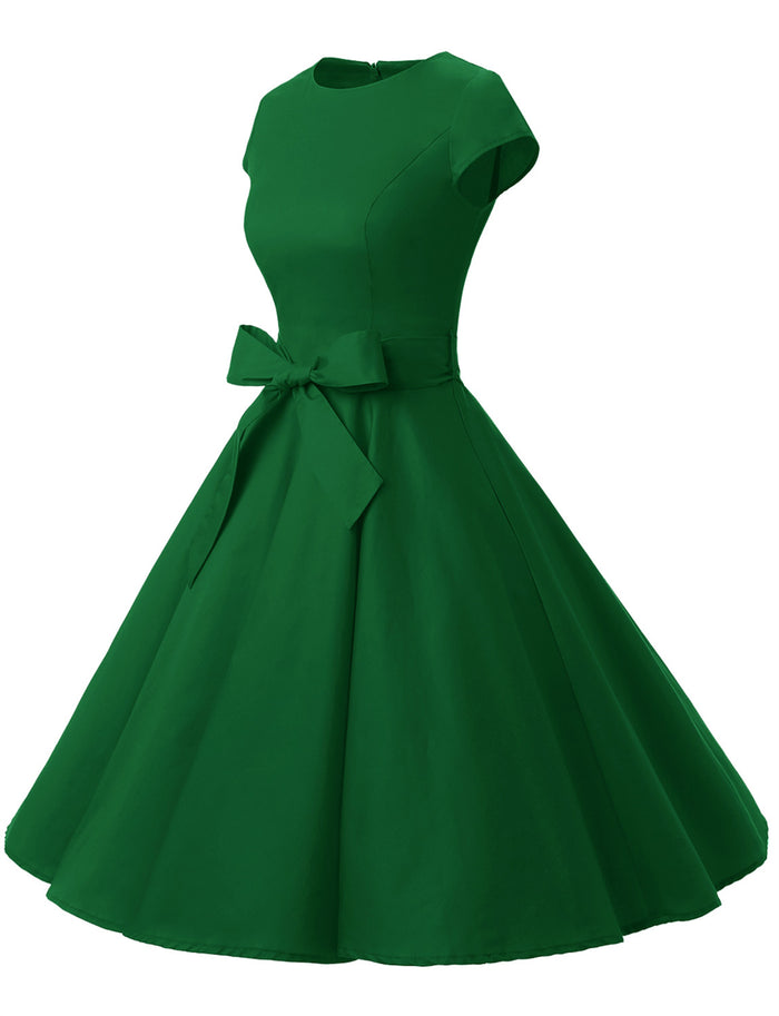 Dressystar Army Green 1950s Vintage Dress Cap Sleeve