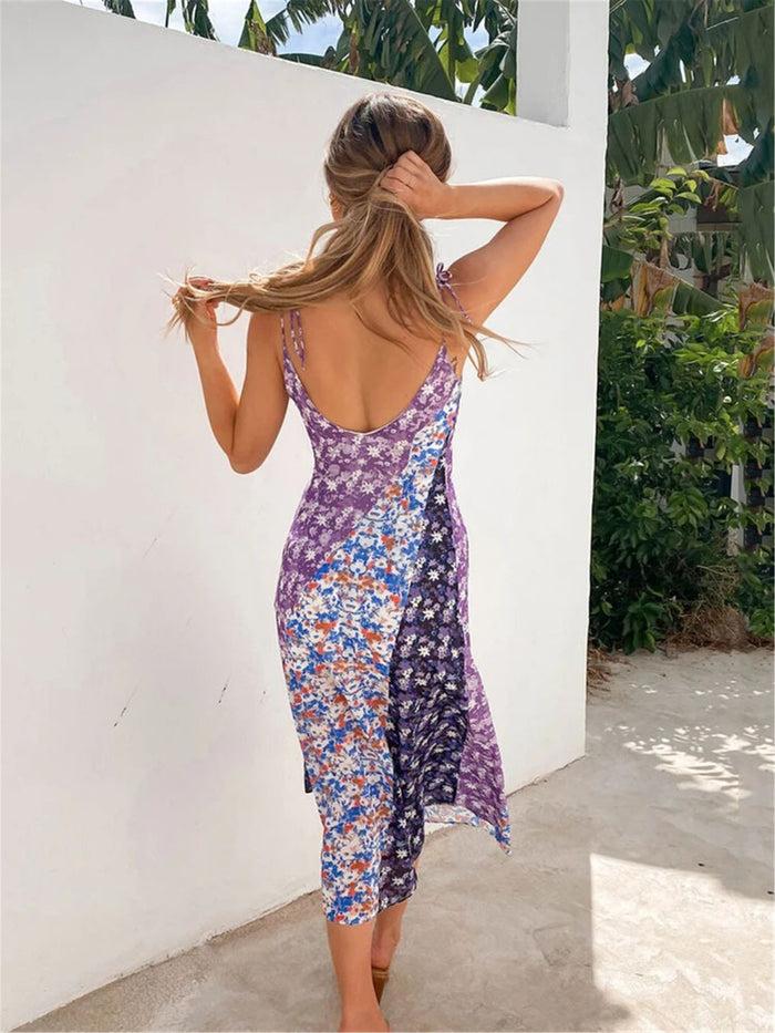 Dressystar Born To Blossom Multi Floral Print Midi Slip Dress