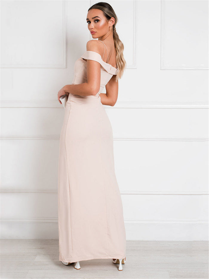 Dressystar Apricot Off-the-Shoulder Maxi Dress