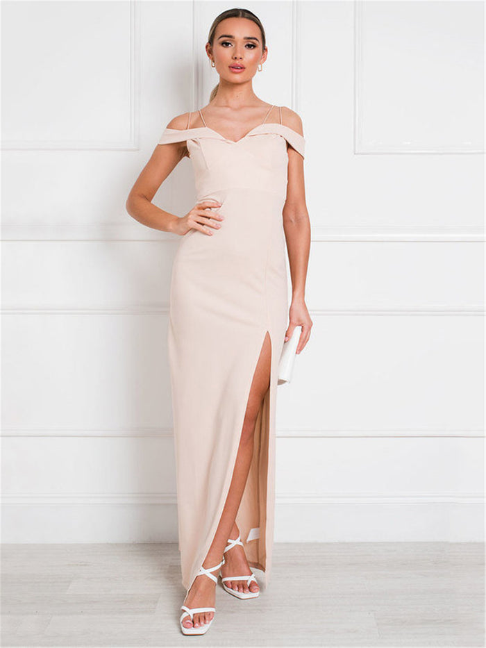 Dressystar Apricot Off-the-Shoulder Maxi Dress