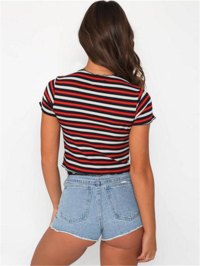 Dressystar Basic Stripe Fitted T Shirt