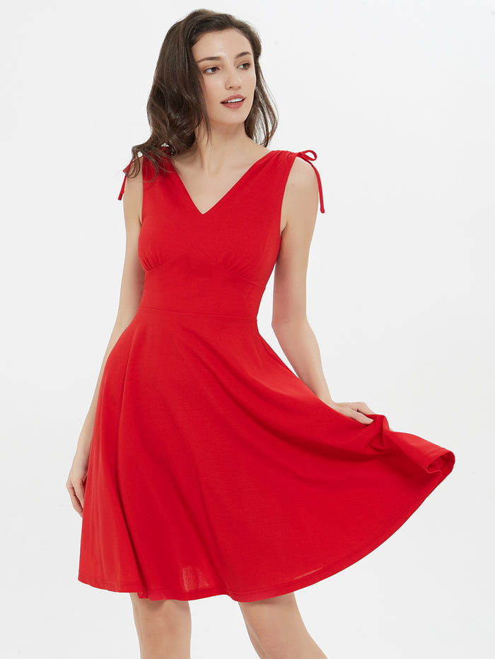 Dressystar Feeling Good Red Short Sleeveless Dress