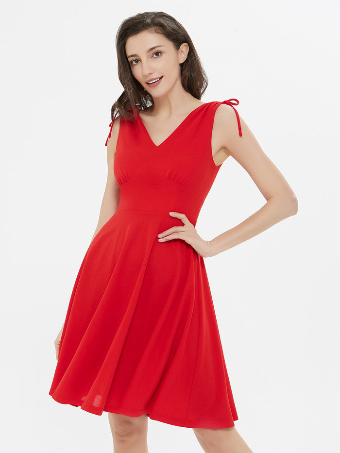 Dressystar Feeling Good Red Short Sleeveless Dress