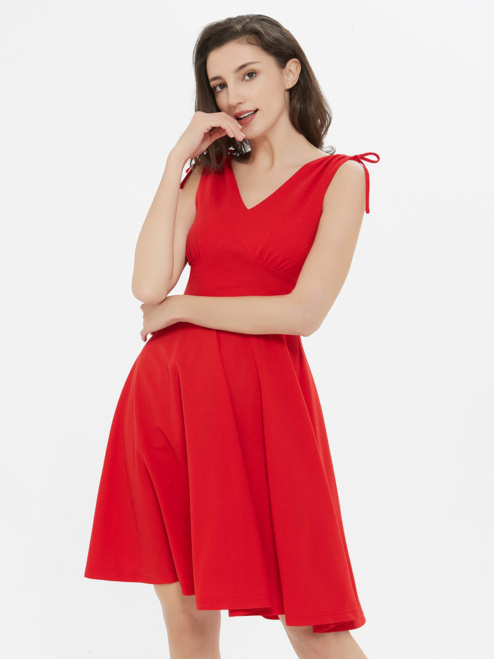 Dressystar Feeling Good Red Short Sleeveless Dress