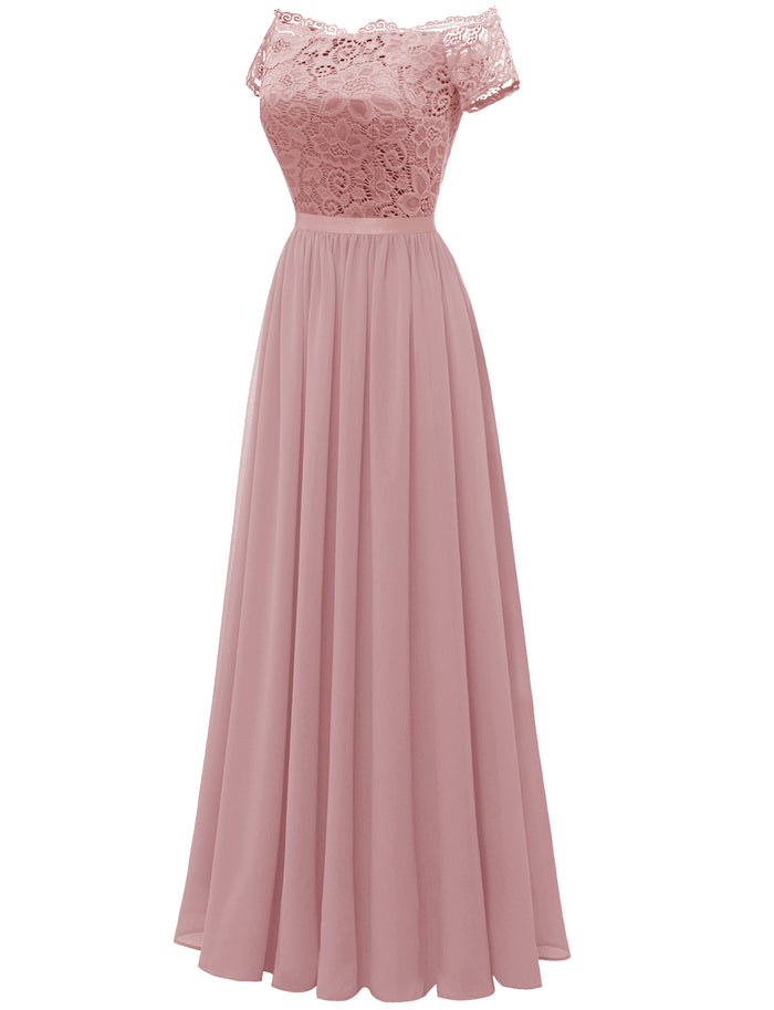 Dressystar Dressystar Floral Lace Formal Dress Off Shoulder Wedding Bridesmaid Party