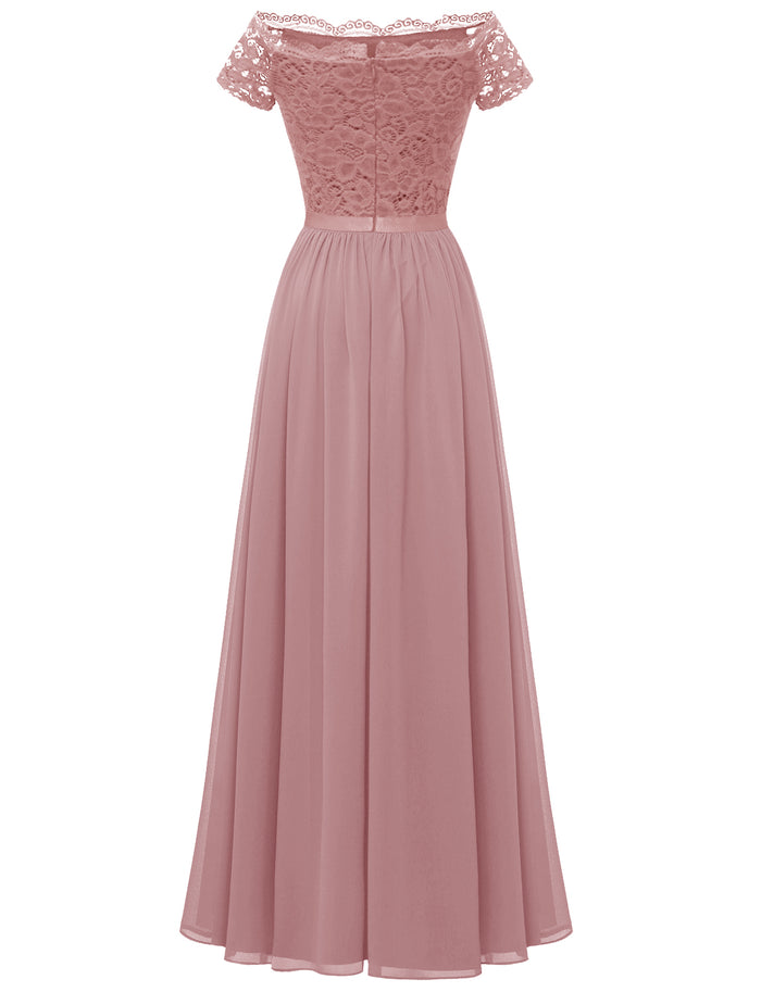 Dressystar Dressystar Floral Lace Formal Dress Off Shoulder Wedding Bridesmaid Party