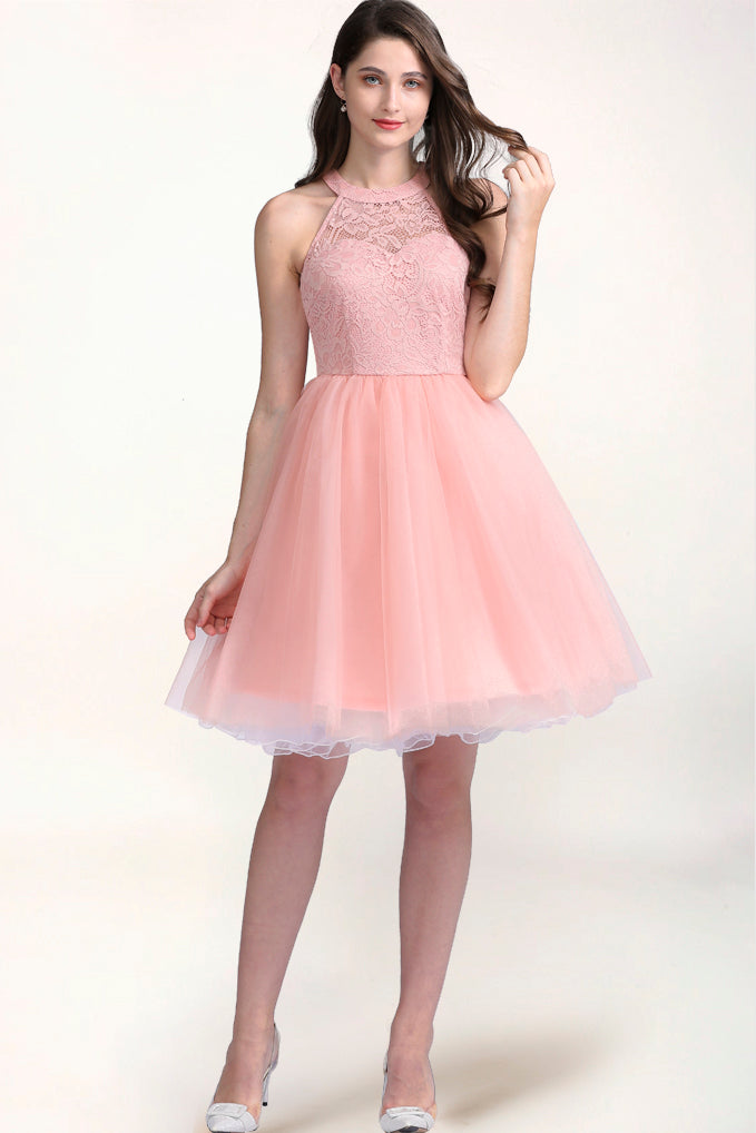 dressystar Halter Homecoming Dress Blush