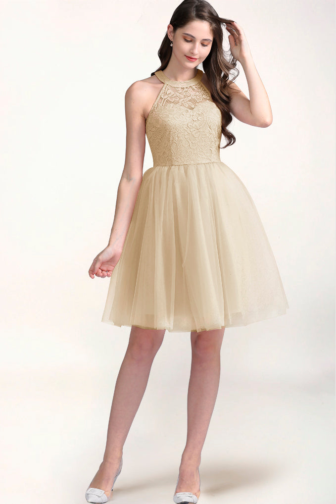 dressystar Halter Homecoming Dress Champagne dressystar Halter Homecoming Dress Champagne