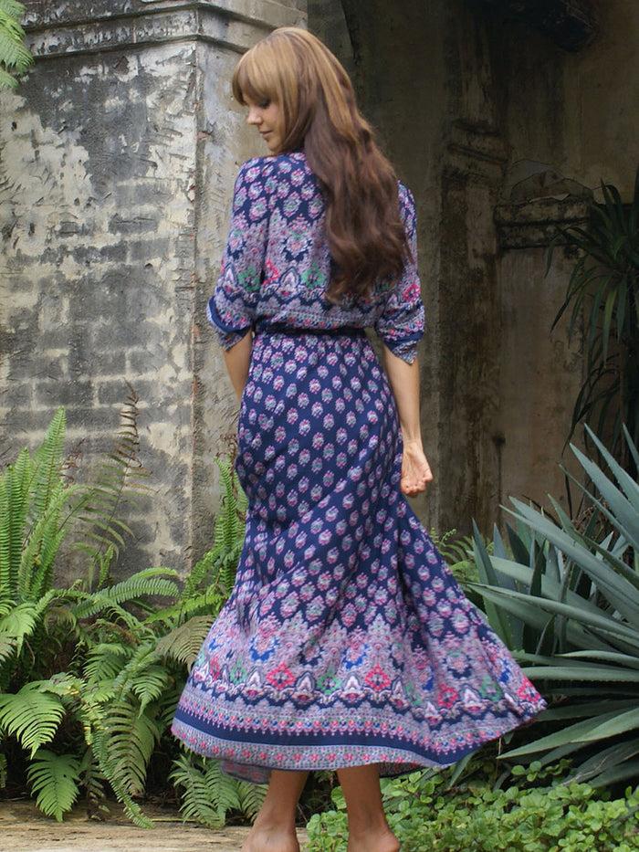 Dressystar Dressystar Navy Summer Dresses Women Short Sleeve Loose Beach Long Dress