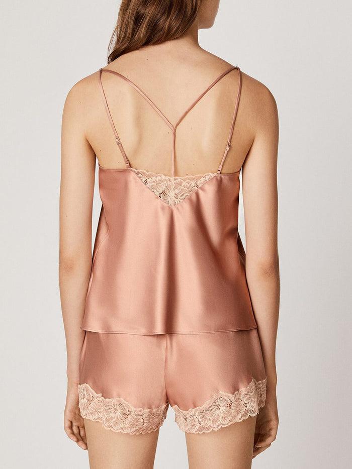 Dressystar Dressystar Pajamas Satin Cami Pajama Set Sexy Lingerie Sleepwear Set Silky Lace Pj Short Sets
