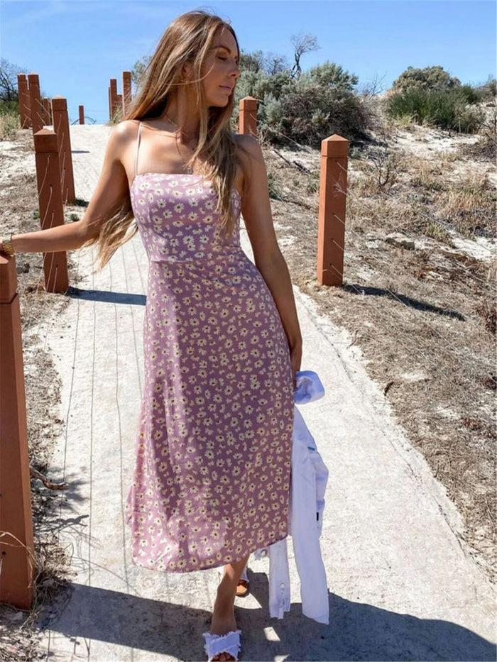 dressystar Picking Daisies Print Midi Dress