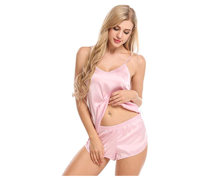 Dressystar Dressystar Pink Sleepwear Womens Sexy Lingerie Satin Pajamas Cami Shorts Set Nightwear