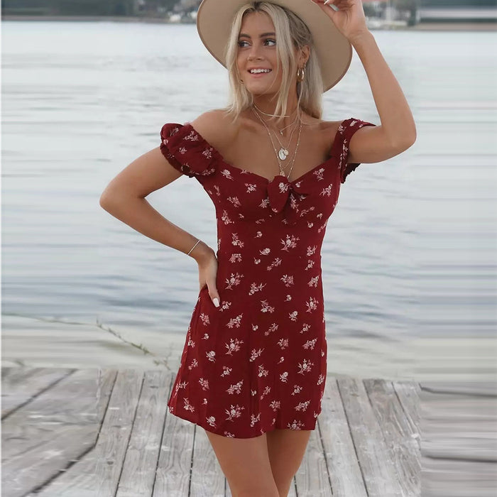 Dressystar Dressystar Red Women Cap Sleeve Summer Dress Cap Sleeve Mini Dress
