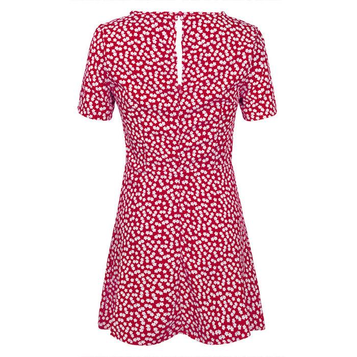 Dressystar Dressystar Red Women Mini Dress Casual Summer Style Short Sleeve