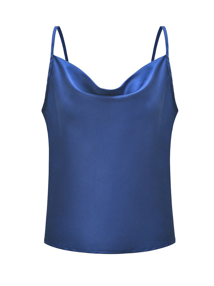 Dressystar Silky Casual Vest Top Navy Blue