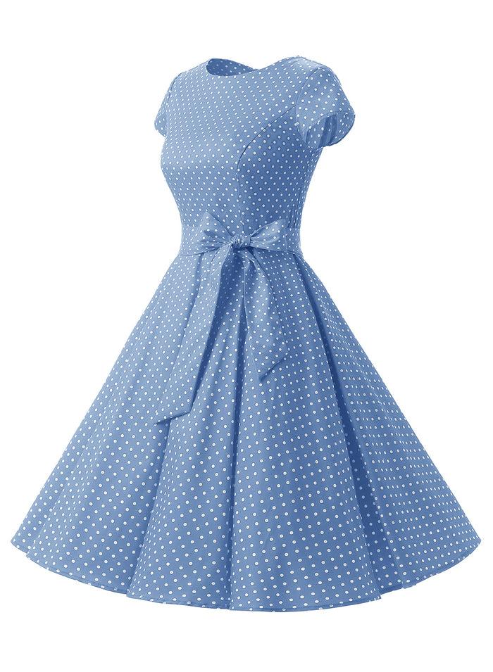 Dressystar Sky Blue 1950s Vintage Dress Cap Sleeve