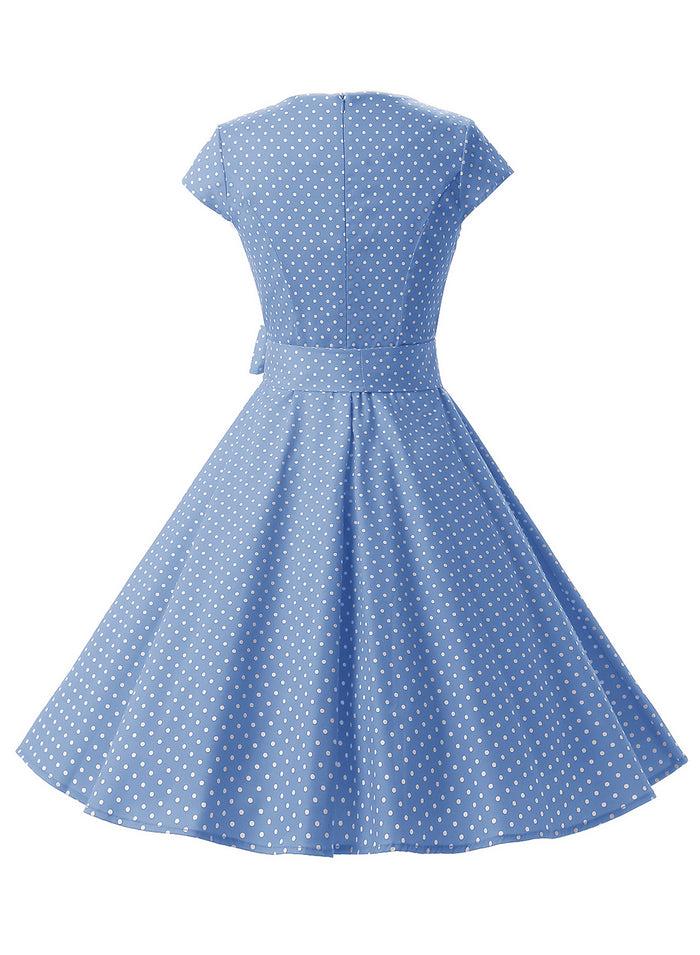 Dressystar Sky Blue 1950s Vintage Dress Cap Sleeve