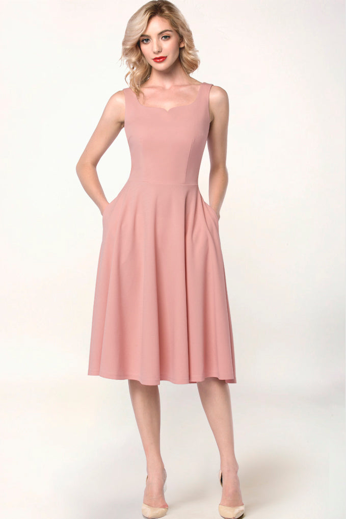Dressystar Tea Dress With Pockets Blush