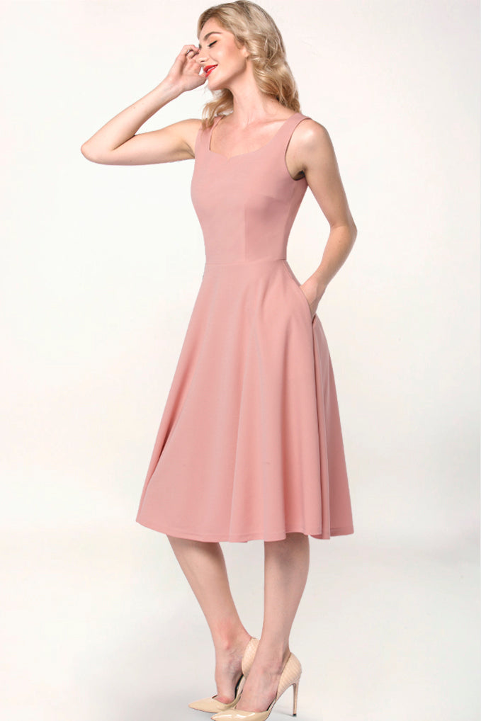 Dressystar Tea Dress With Pockets Blush