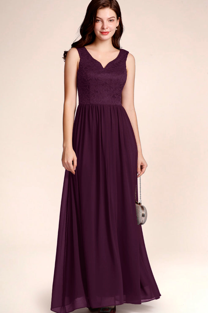 Dressystar V Neck Prom Dress Grape