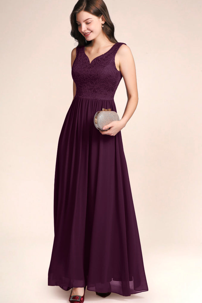 Dressystar V Neck Prom Dress Grape