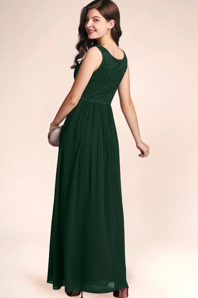 Dressystar V Neck Prom Dress Green