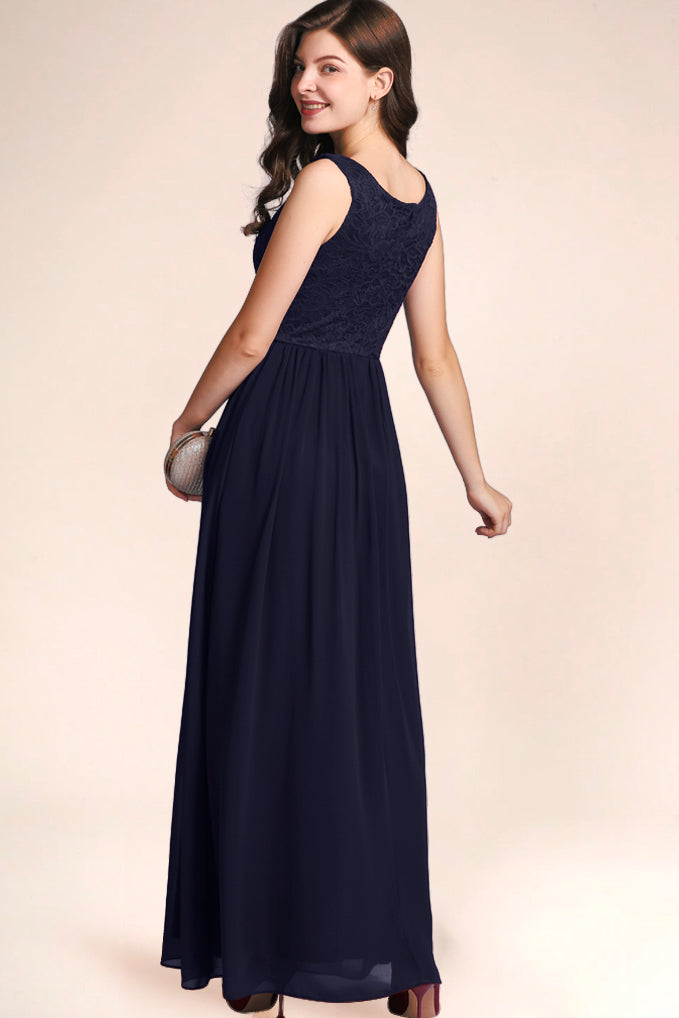 Dressystar V Neck Prom Dress Navy